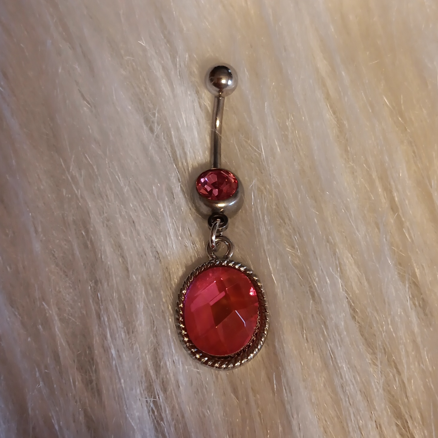 Pink Dangle Belly Ring